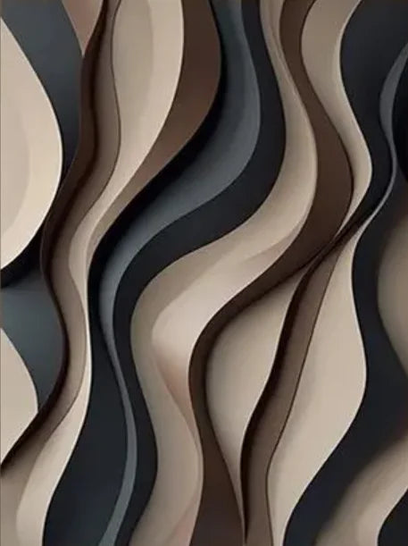 Modern Abstract Flowing Wavy Design Wall Art Fine Art Canvas Print Picture For Entryway Foyer Living Room Art Decor