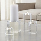 Modern Nordic Crystal Glass Candle Holders For Tabletop Coffee Table Candle Stands For Living Room Bedroom Dining Room - Available in 9 Sizes