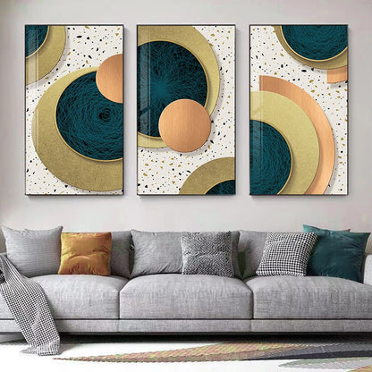 Modern Abstract Geometric Circles Wall Art Fine Art Canvas Prints Pictures For Luxury Living Room Dining Room Hotel Bedroom Home Office Art Decor