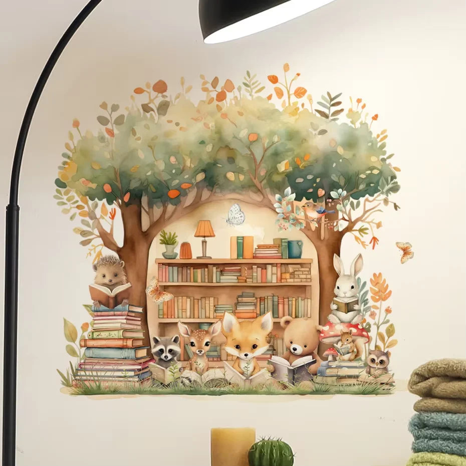 Cute Soft Pastel Woodland Animals Learning Wall Decals – Nursery Wall Stickers for Baby's' Room Children's Bedroom Wall Decor