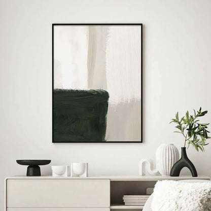 Modern Abstract Green Beige White Brushstroke Canvas Prints Nordic Wall Artwork For Contemporary Living Room Home Decor Artwork