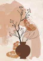 Rustic Abstract Botanical Still Life Floral Wall Art Fine Art Canvas Print For Modern Living Room Dining Room Kitchen Art Decor