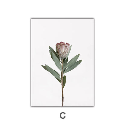 Minimalist Pink Floral Botanical Wall Art Fine Art Canvas Prints Posters Elegant Pictures For Nordic Living Room Dining Room Bedroom Art Decor