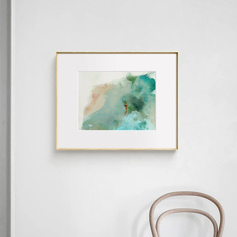 Abstract Teal Emerald Aquamarine Liquid Marble Print Wall Art Fine Art Canvas Prints Nordic Pictures For Modern Apartment Living Room Decor