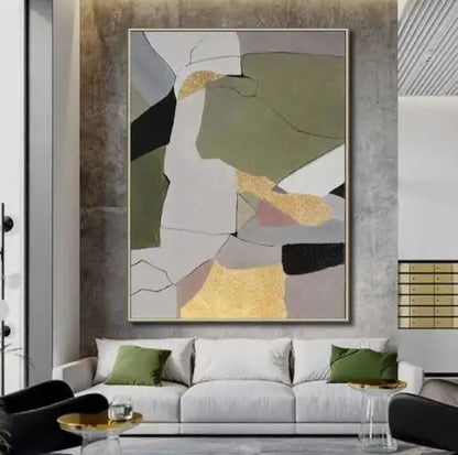 Modern Abstract Neutral Tones Color Block Wall Art Fine Art Canvas Prints Pictures For Living Room Entrance Hall Home Office Art Decor