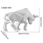 Abstract Bull Statue Sculpture Geometric Wildlife Ornament Modern Symbolic Art Decoration For Desktop Home Office Living Room Nordic Home Decor