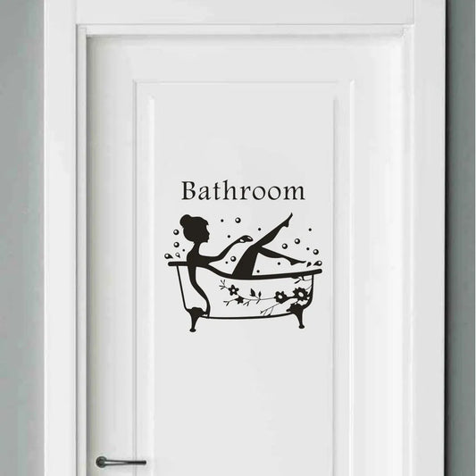 Beauty Bathroom Wall Decals Removable Peel & Stick Self Adhesive Wall Stickers For Bathroom Shower Room WC Washroom Wall Decor