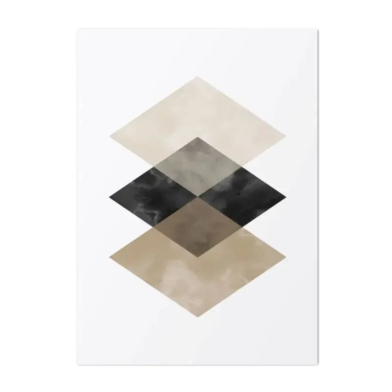 Minimalist Black & Beige Abstract Canvas Wall Art – Geometric Prints for Modern Apartment Living Room Dining Room Bedroom Art Decor