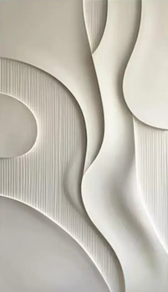 Large Format Abstract 3D Textural Visualization Canvas Print Wall Art Minimalist Pictures For Modern Apartment Reception Entryway Foyer Art Decor