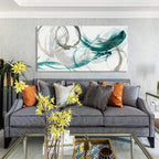 Abstract Minimalist Golden Grey Green Flowing Wall Art Fine Art Canvas Prints Pictures For Living Room Dining Room Modern Bedroom Art Decor