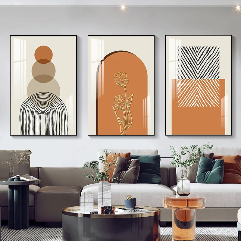 Modern Aesthetics Abstract Auspicious Wall Art For Luxury Living Room ...