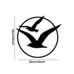 Seaside Seagulls Iron Art Wall Art 3D Metal Sculptured Birds Wall Decoration For Living Room Dining Room Creative Contemporary Nordic Home Decor