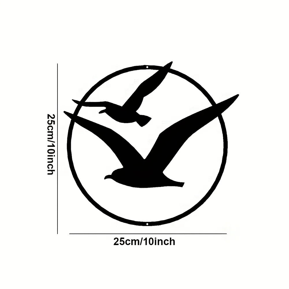 Seaside Seagulls Iron Art Wall Art 3D Metal Sculptured Birds Wall Decoration For Living Room Dining Room Creative Contemporary Nordic Home Decor