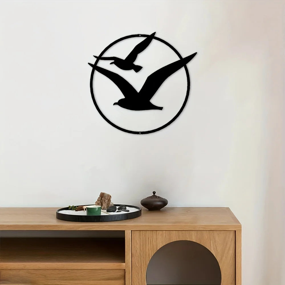 Seaside Seagulls Iron Art Wall Art 3D Metal Sculptured Birds Wall Decoration For Living Room Dining Room Creative Contemporary Nordic Home Decor 2025