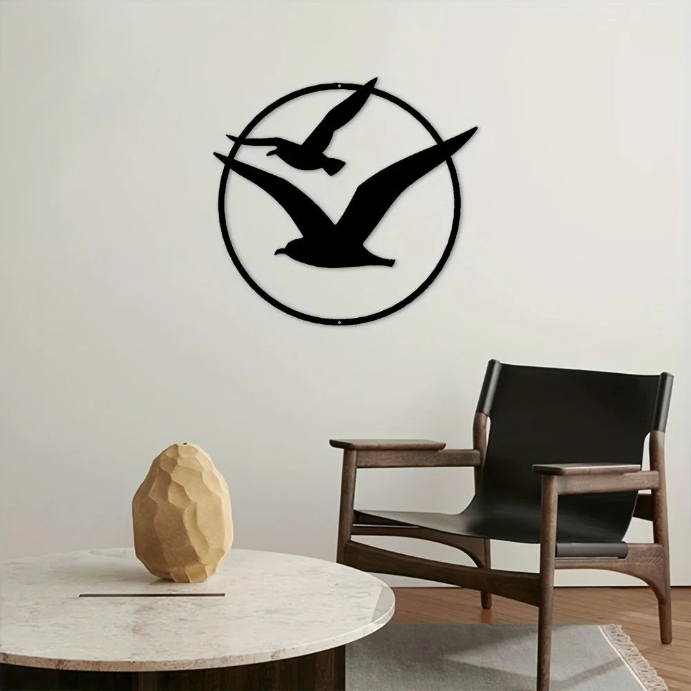 Seaside Seagulls Iron Art Wall Art 3D Metal Sculptured Birds Wall Decoration For Living Room Dining Room Creative Contemporary Nordic Home Decor 2025