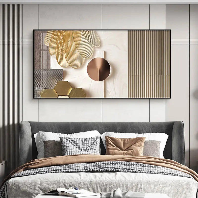 Modern Abstract Architectural Geometry Wall Art Fine Art Canvas Prints Sun Moon Pictures For Luxury Apartment Living Room Home Office Decor