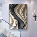 Modern Abstract Flowing Wavy Design Wall Art Fine Art Canvas Print Picture For Entryway Foyer Living Room Art Decor