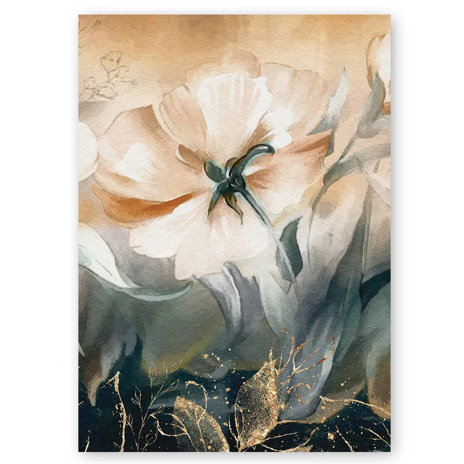 Serene Pastel Petals Floral Abstract Wall Art Fine Art Canvas Prints Modern Botany Pictures For Living Room Dining Room Art Decor