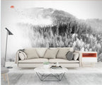 Misty Forest Landscape Wall Mural Big Format Printed Nordic Wallcovering Wallpaper For Modern Living Room Creative Home Office Wall Decoration