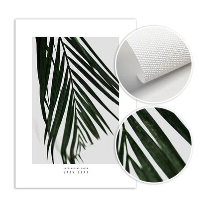 Minimalist Green Leaves Modern Botanical Specimen Wall art Fine Art Canvas Prints Gallery Wall Pictures For Living Room Dining Room Art Decor