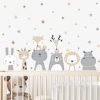 Cute Lion Giraffe Reindeer & Friends Wall Decals Removable Peel & Stick Wall Stickers High Quality Nursery Vinyl For Creative DIY Wall Decor. 