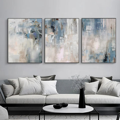 Shades Of Blue Gray Beige Abstract Wall Art Fine Art Canvas Prints Pictures For Living Room Contemporary Art For Modern Interiors