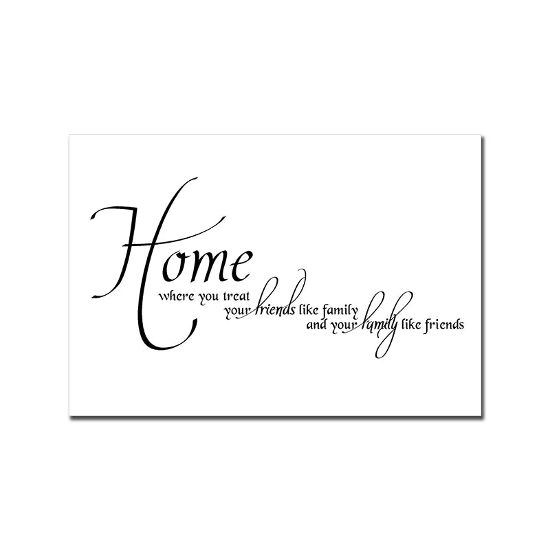 Love Family Home Happy Quotes Posters Canvas Prints Wall Art Black White Minimalist Quotation Pictures For Kitchen Living Room Family Room Home Decor