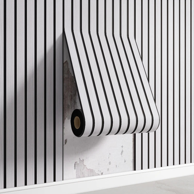 Black and white striped awning attached to a building