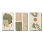 Set of 3PCS Neutral Tones Tropical Botanical Abstract Wall Art Fine Art Canvas Prints Pictures For Living Room Dining Room Scandinavian Home Decor