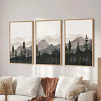 Set of 3PCS Shadow Mountain Silhouette Landscape Wall Art Fine Art Canvas Prints Nordic Pictures For Modern Living Room Dining Room Art Decor