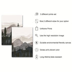 Set of 3PCS Shadow Mountain Silhouette Landscape Wall Art Fine Art Canvas Prints Nordic Pictures For Modern Living Room Dining Room Art Decor