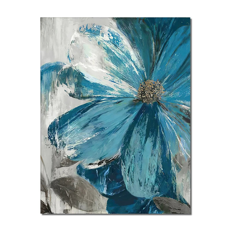 Set of 3Pcs Abstract Botanical Blue Flowers Wall Art Fine Art Canvas Prints Modern Floral Pictures For Living Room Dining Room Bedroom Art Decor 2025