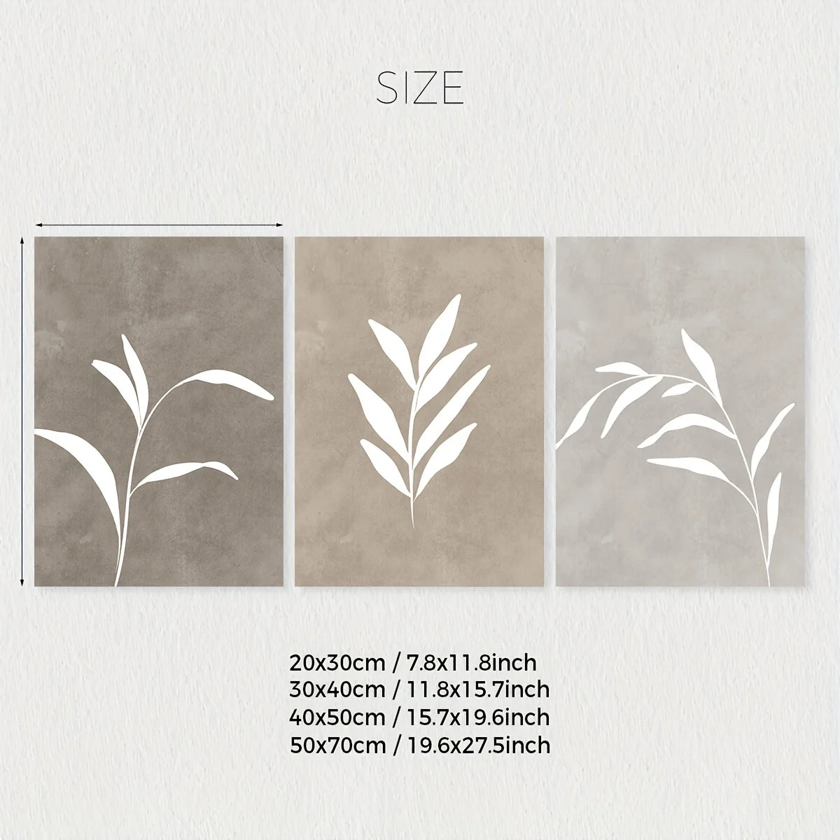 Set of 3Pcs Beige White Leaves Minimalist Abstract Botanical Wall Art Fine Art Canvas Prints Neutral Tones Pictures For Living Room Bedroom Art Decor