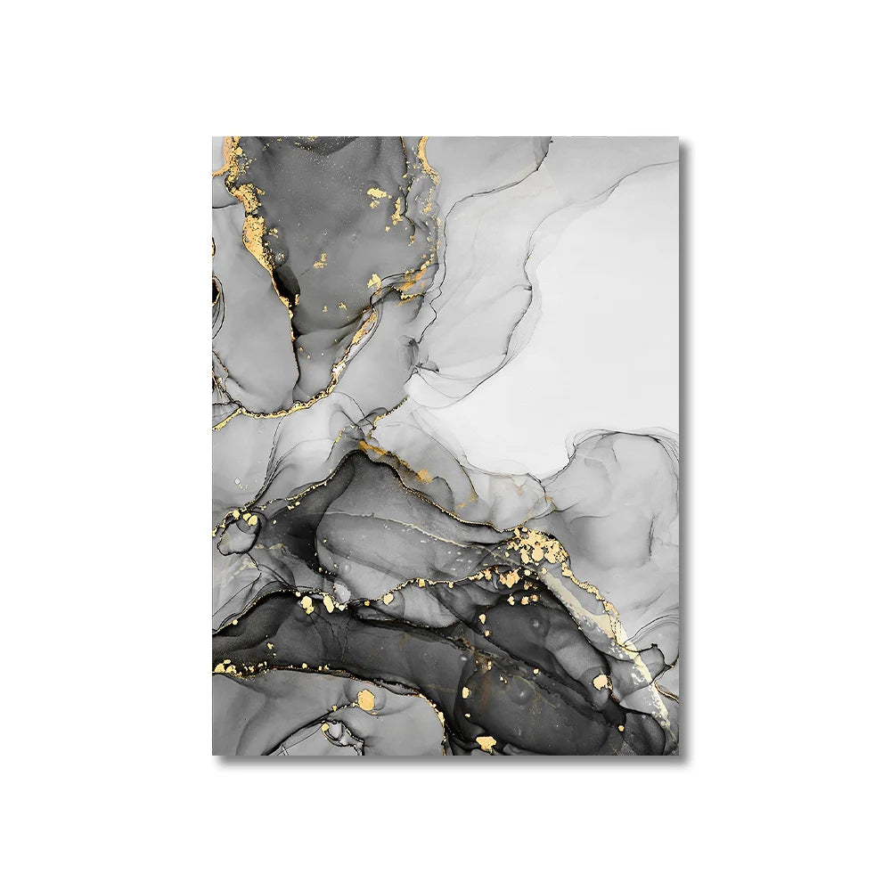 Set of 3Pcs Black White Golden Marble Print Wall Art Fine Art Canvas Prints Pictures For Living Room Dining Room Office Art For Modern Interiors 2025
