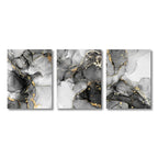 Set of 3Pcs Black White Golden Marble Print Wall Art Fine Art Canvas Prints Pictures For Living Room Dining Room Office Art For Modern Interiors 2025