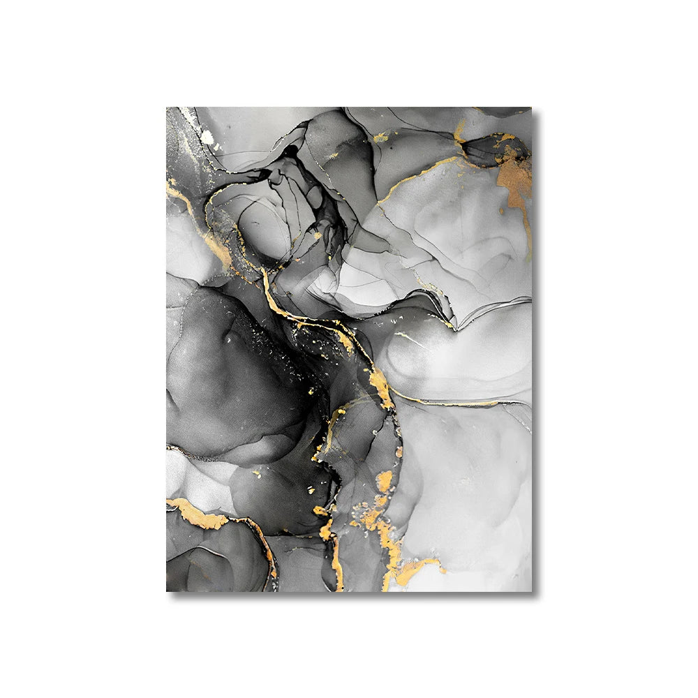 Set of 3Pcs Black White Golden Marble Print Wall Art Fine Art Canvas Prints Pictures For Living Room Dining Room Office Art For Modern Interiors 2025