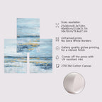 Set of 3Pcs Blue Ocean Scene Wall Art Fine Art Canvas Prints Abstract Seascape Wall Art For Living Room Bedroom Hotel Room Art Decor