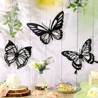 Set of 3Pcs Butterflies Iron Art Wall Art 3D Metal Sculptured Wall Decoration For Living Room Dining Room Creative Nordic Home Decor