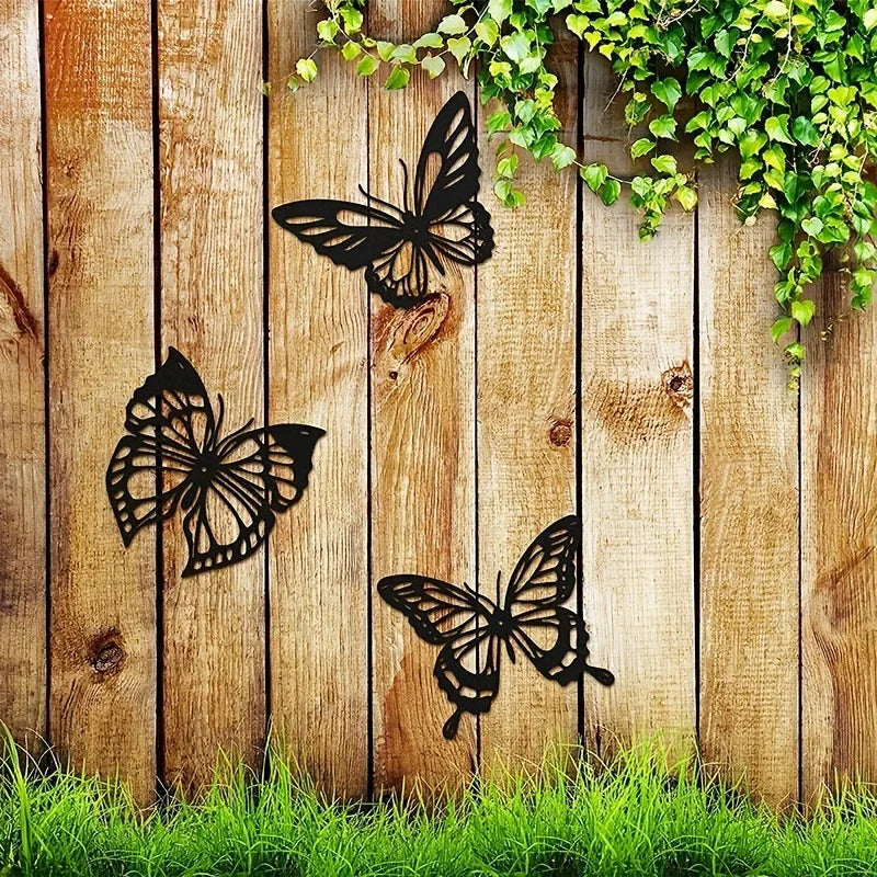 Set of 3Pcs Butterflies Iron Art Wall Art 3D Metal Sculptured Wall Decoration For Living Room Dining Room Creative Nordic Home Decor 2025
