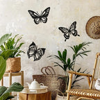 Set of 3Pcs Butterflies Iron Art Wall Art 3D Metal Sculptured Wall Decoration For Living Room Dining Room Creative Nordic Home Decor 2025