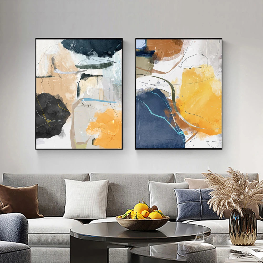 Set of 3Pcs Colorful Abstract Wall Art Fine Art Canvas Prints Pictures For Modern Apartment Living Room Dining Room Bedroom Art For Contemporary Interiors