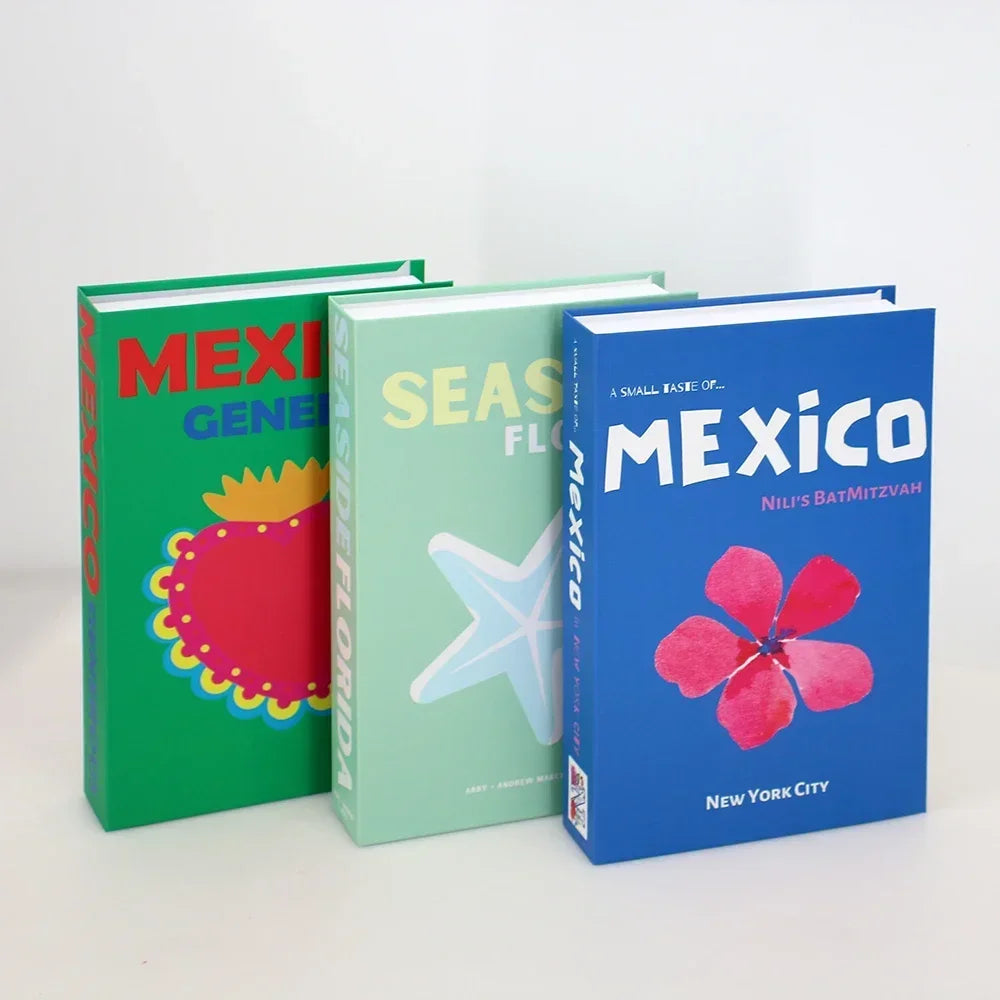 Three books with colorful covers on a white background