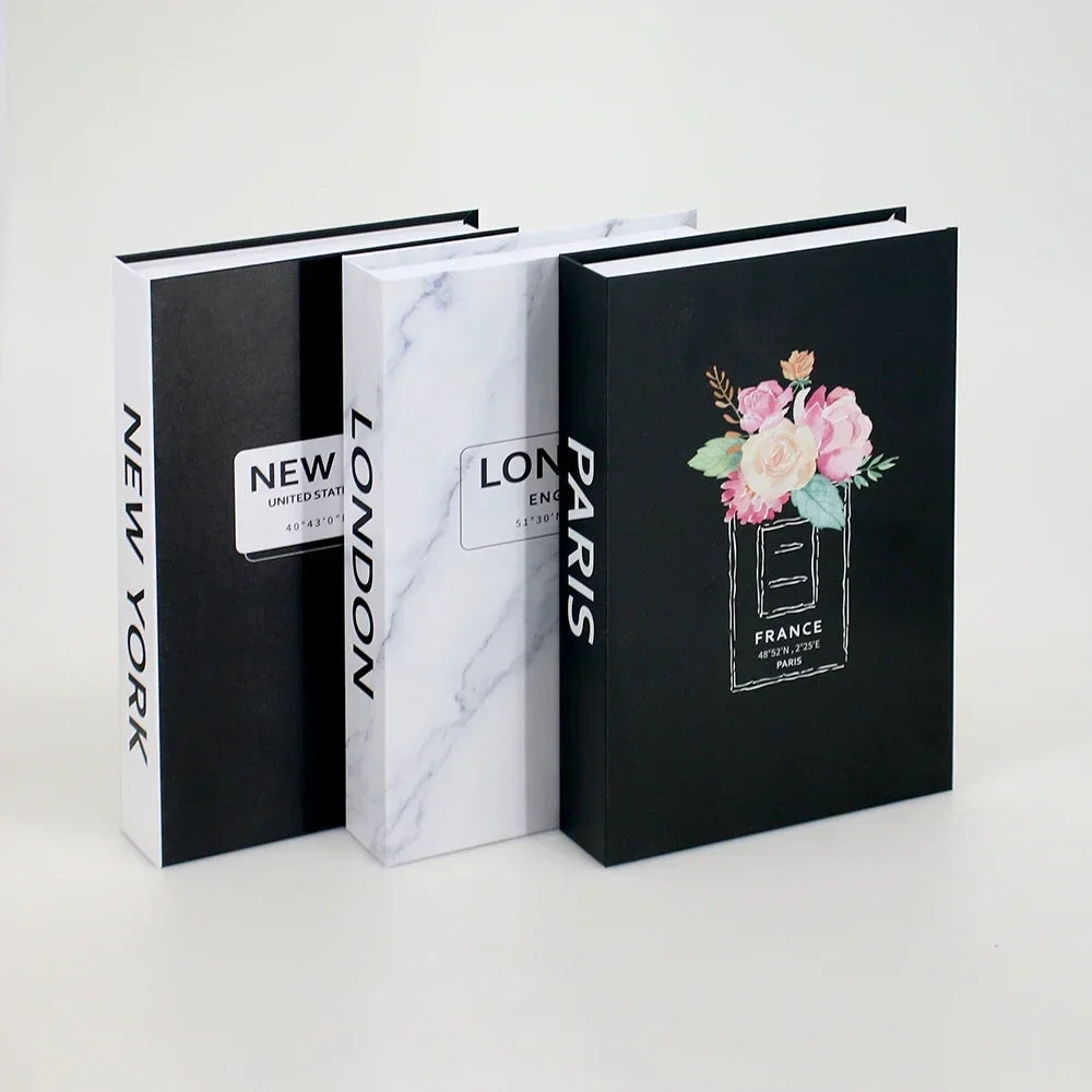Three notebooks with different designs on a white background