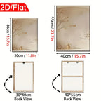 Measurement chart for a decorative wall art piece with dimensions and back views.