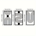 Set of 3Pcs Modern Abstract Geometric Metal Wall Art Plaques 3d Crafted Iron Art Wall Decoration For Living Room Bedroom Creative Nordic Home Decor