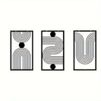 Set of 3Pcs Modern Abstract Geometric Metal Wall Art Plaques 3d Crafted Iron Art Wall Decoration For Living Room Bedroom Creative Nordic Home Decor