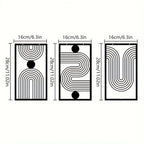 Set of 3Pcs Modern Abstract Geometric Metal Wall Art Plaques 3d Crafted Iron Art Wall Decoration For Living Room Bedroom Creative Nordic Home Decor