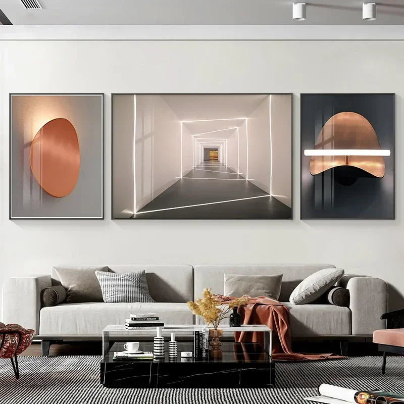 Set of 3Pcs Modern Abstract Triptych Wall Art Fine Art Canvas Prints Nordic Pictures For Living Room Art For Above The Sofa