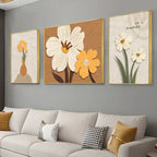 Set of 3Pcs Modern Botanical Abstract Wall Art Fine Art Canvas Prints Pictures For Living Room Dining Room Bedroom Boutique Hotel Art Decor 2025