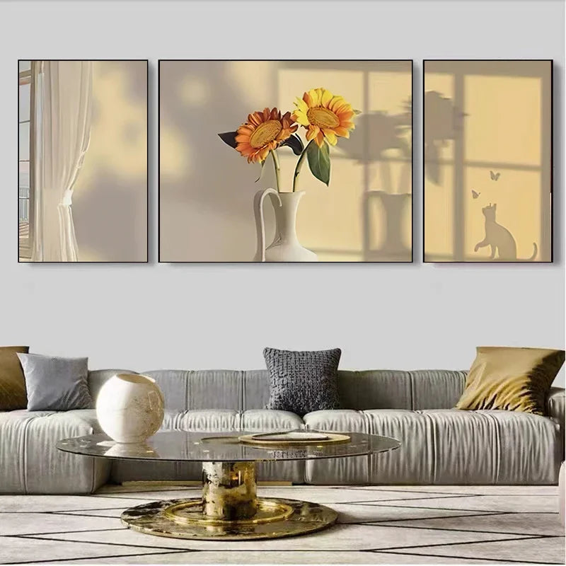 Set of 3Pcs Modern Botanical Abstract Wall Art Fine Art Canvas Prints Pictures For Living Room Dining Room Bedroom Boutique Hotel Art Decor 2025